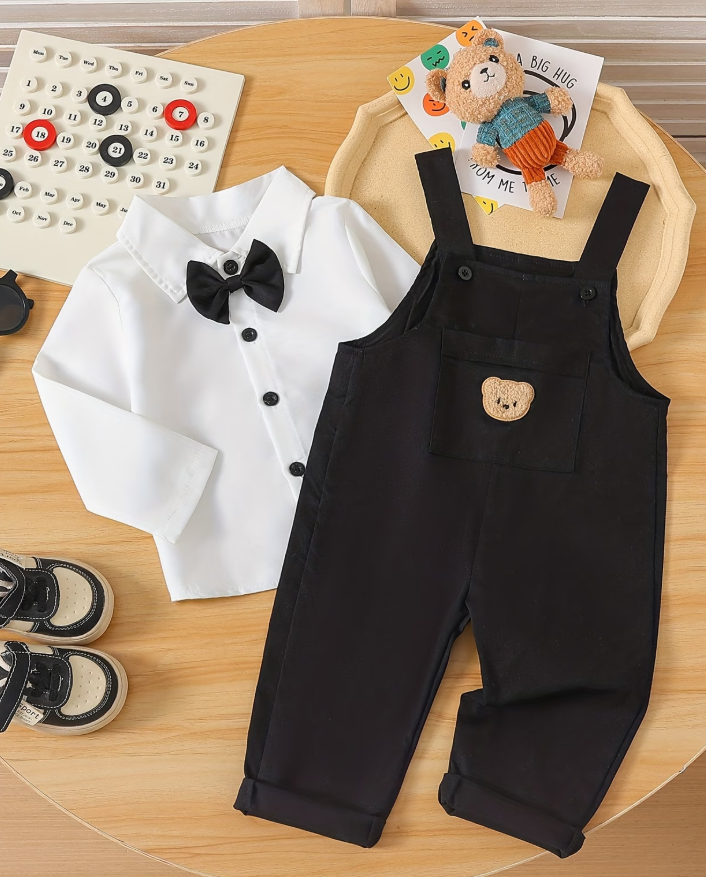 Conjunto de 2 piezas para niño y bebé de O a 3 años: cardigan casual de primavera