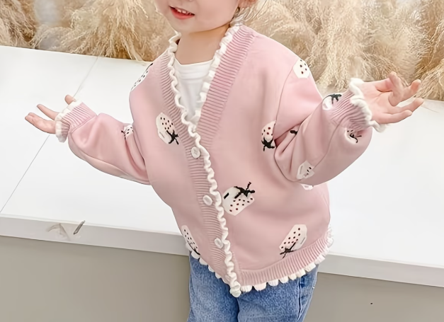 Cárdigan de Punto para Niñas, Nuevo Estilo de Otoño, Cárdigan Suéter Moderno para Bebés y Niños Pequeños